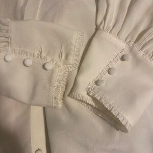 Sezane white button down long sleeve shirt